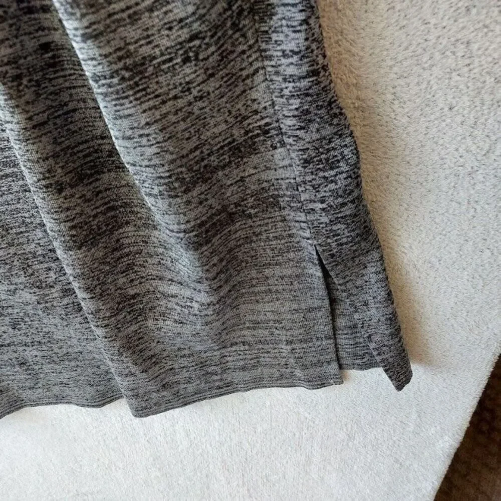 Misook Knit Womens 3X Scoop Neck Tunic Tank Heathered Gray Side Slit Top - Picture 5 of 8